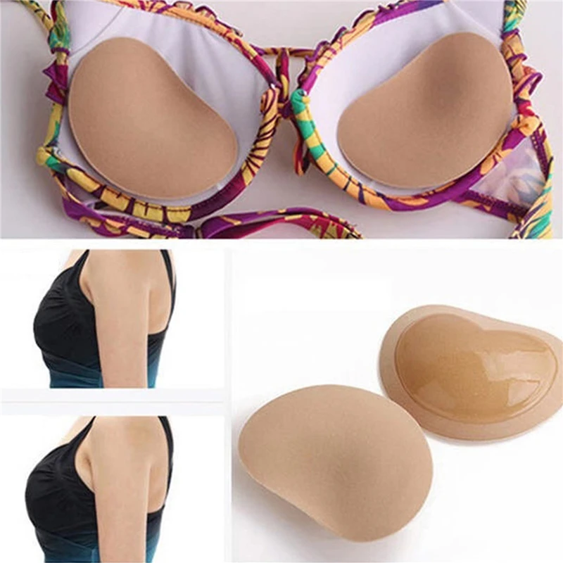 

Women 1Pair Sticky Bra Thicker Sponge Bra Pads Breast Push Up Enhancer Removeable Adding Inserts Cups Invisible Lift Up Bra