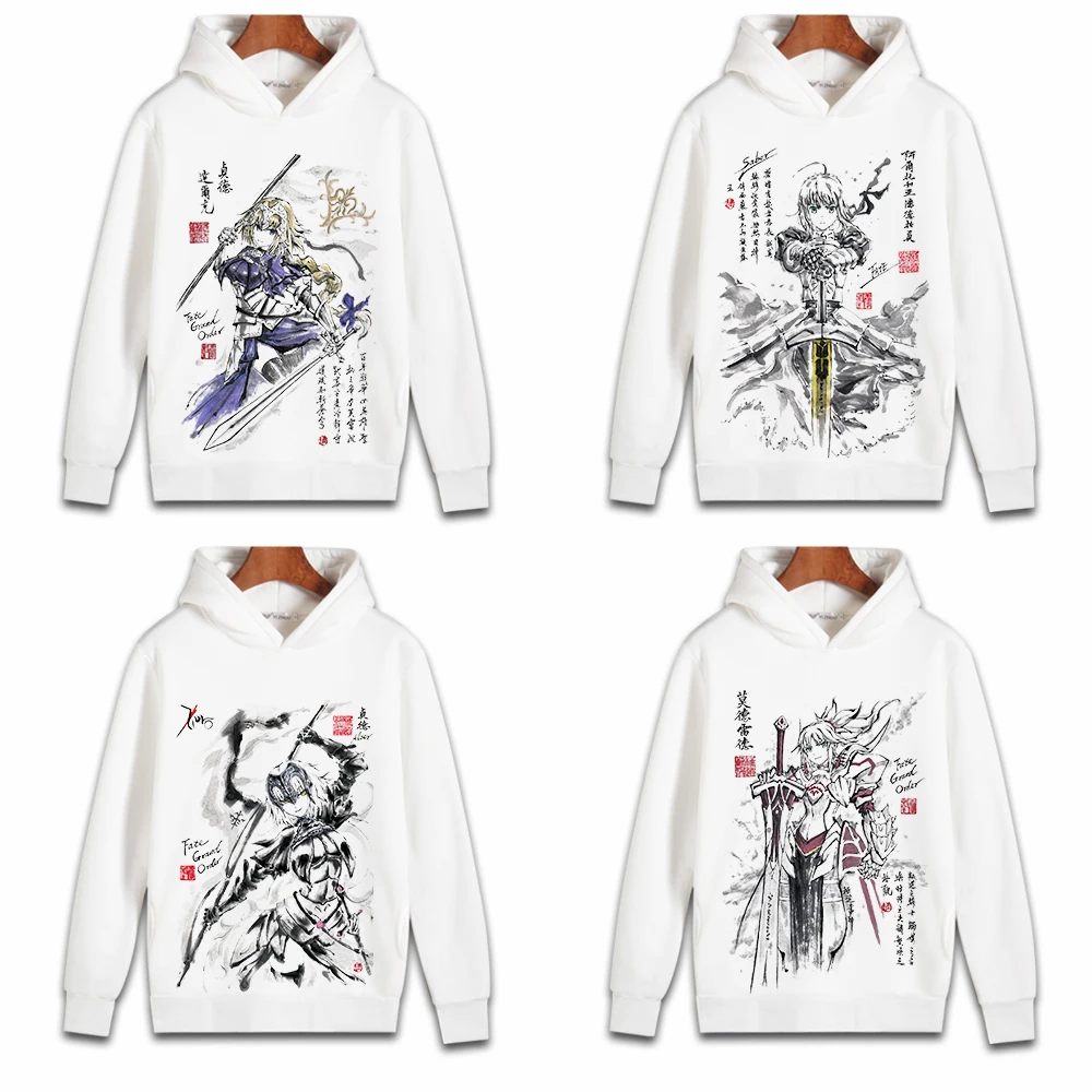 Толстовка для косплея по судьбе большим заказом с капюшоном мультяшным принтом