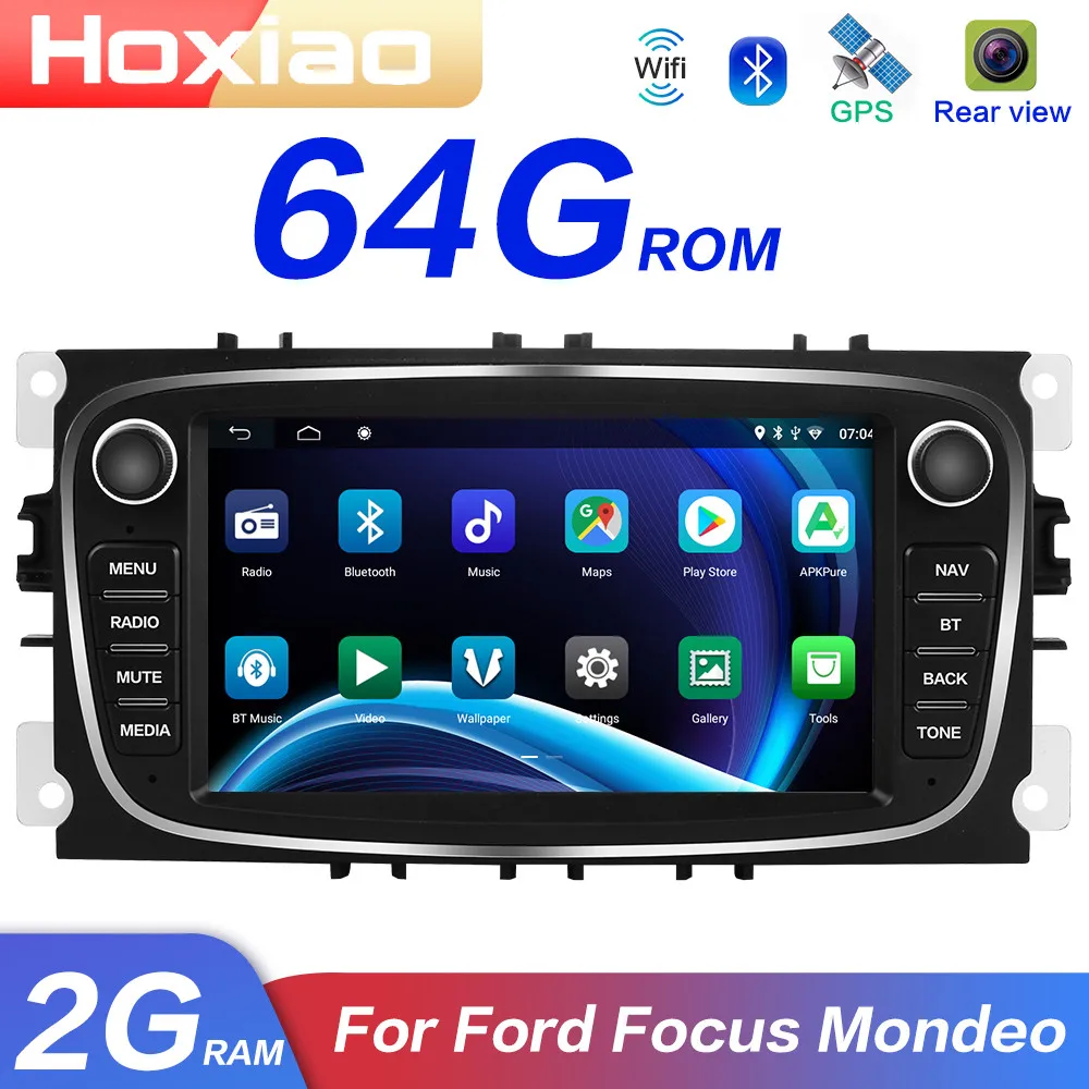 Автомагнитола 2 Din Android для Ford Focus S Max Mondeo 9 Galaxy YC WiFi FM RDS DAB TV мультимедийный плеер