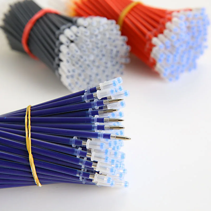 

100 Pcs Wholesale gel pen refill bullet 0.5mm student office school stationery black blue red signature pen replacement refill