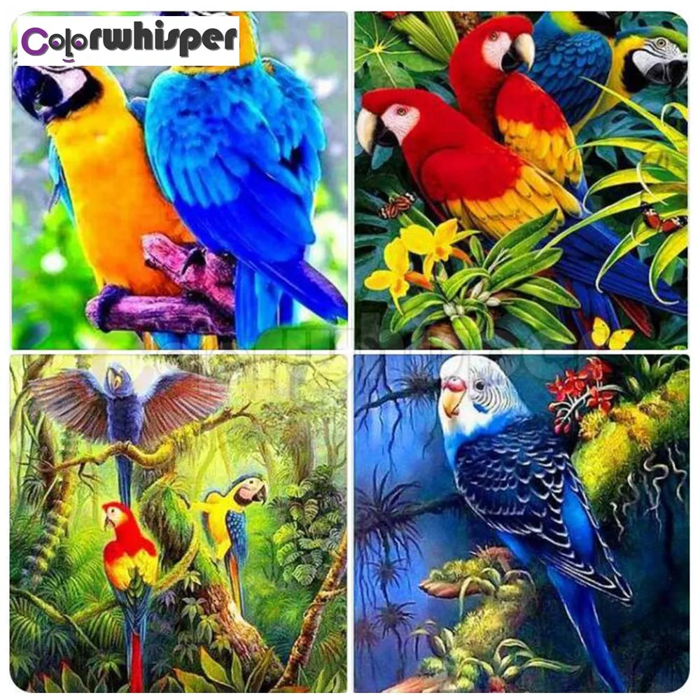 Алмазная живопись 5D полноразмерная/круглая вышивка попугай алмазная мозаика