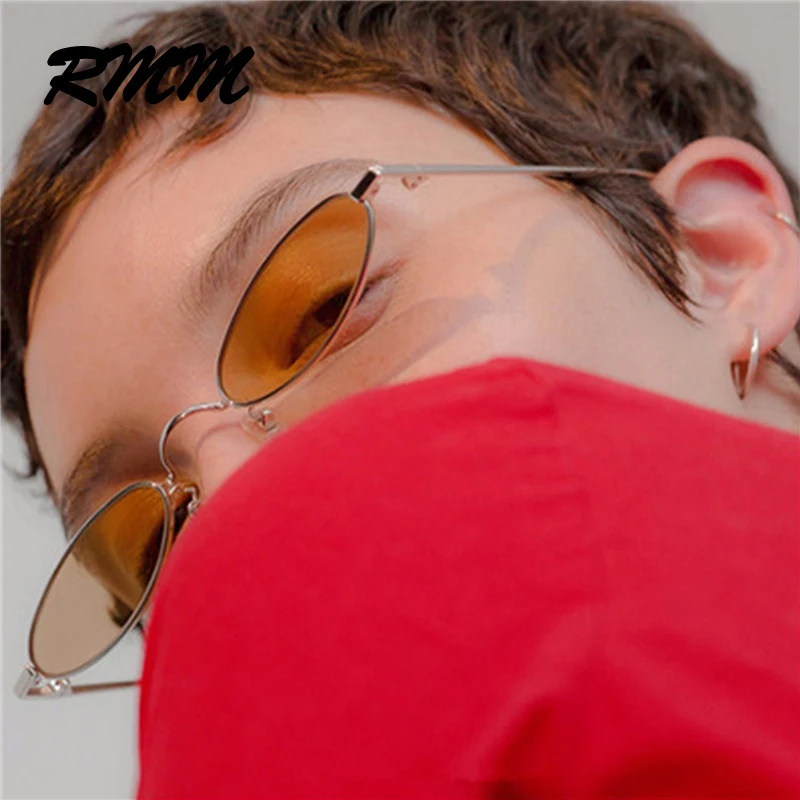 

Fashion European metal unisex small frame sunglasses retro elliptical frame sunglasses transparent Sunglasses for men women