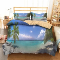 bed coverlet duvet cover set 3d beach printed home textiles soft material with pillowcase bedding coverlet