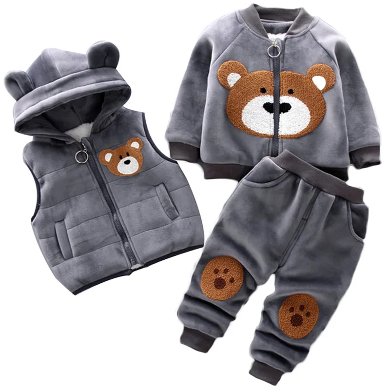 Детские комплекты одежды для мальчиков и девочек зимний шерстяной жилет малышей