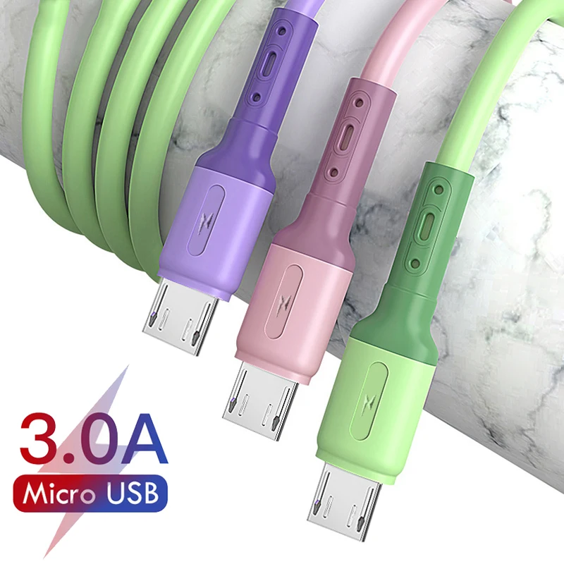 

Micro USB Type C Cable 5A Super Fast Charging For P40 P30 Liquid Silicone Charger Wire Mobile Phone Charge Cord For iPhone Redmi