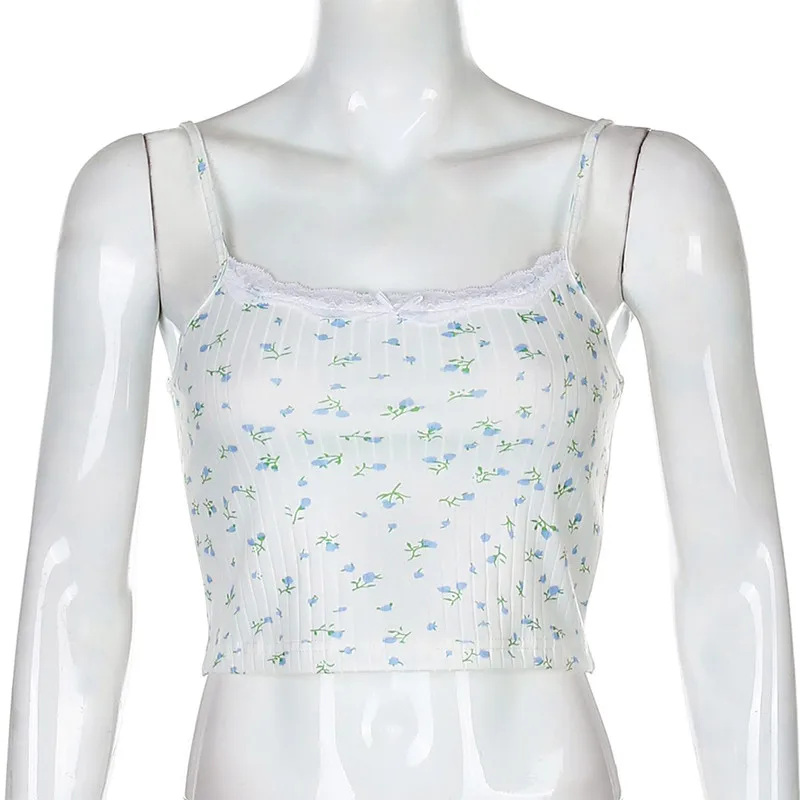 Белый милый Повседневный кружевной топ без рукавов на бретелях Привлекательный