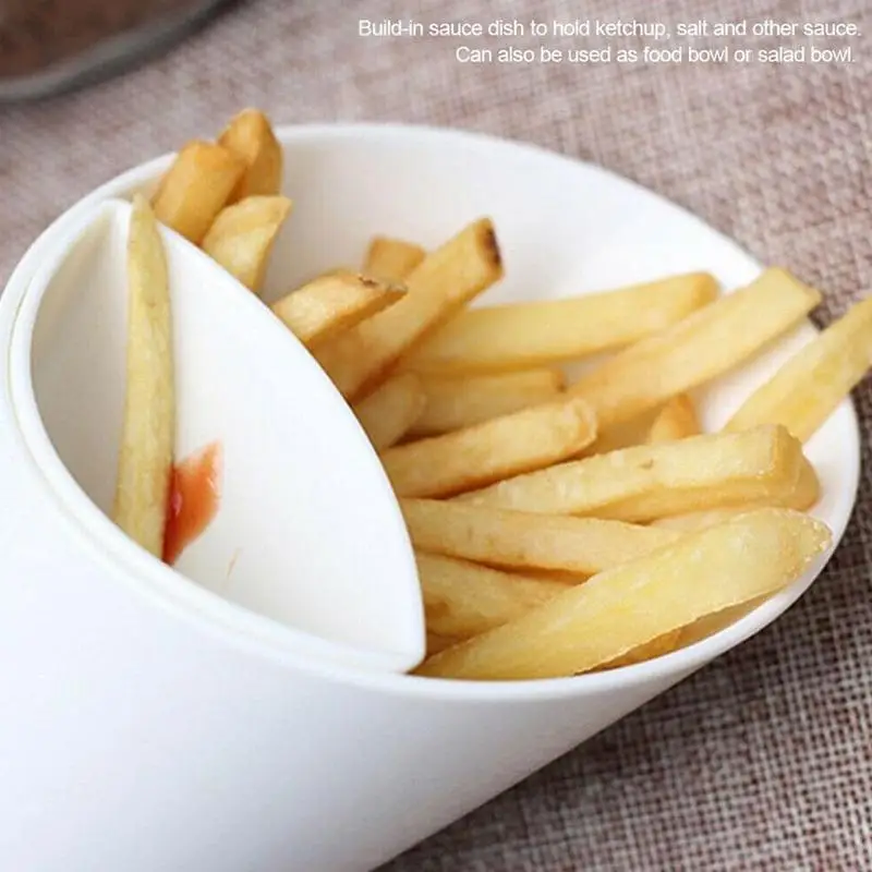 2 в 1 картофельные конические чипсы с чаша для макания ассортименте соуса кетчупа