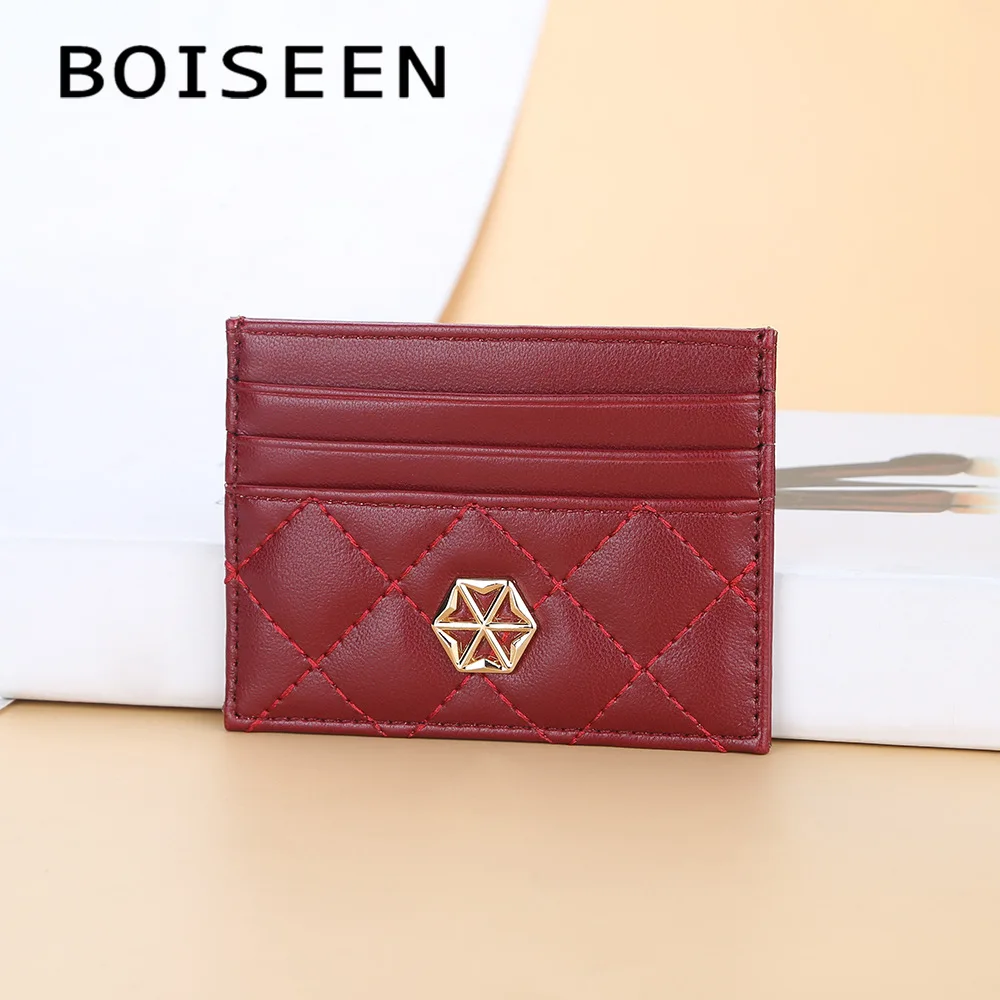 

New Card Holder Women's Korean-Style Thin Embossed Multiple Card Slots ID Card Clip Mini Credit Holder
