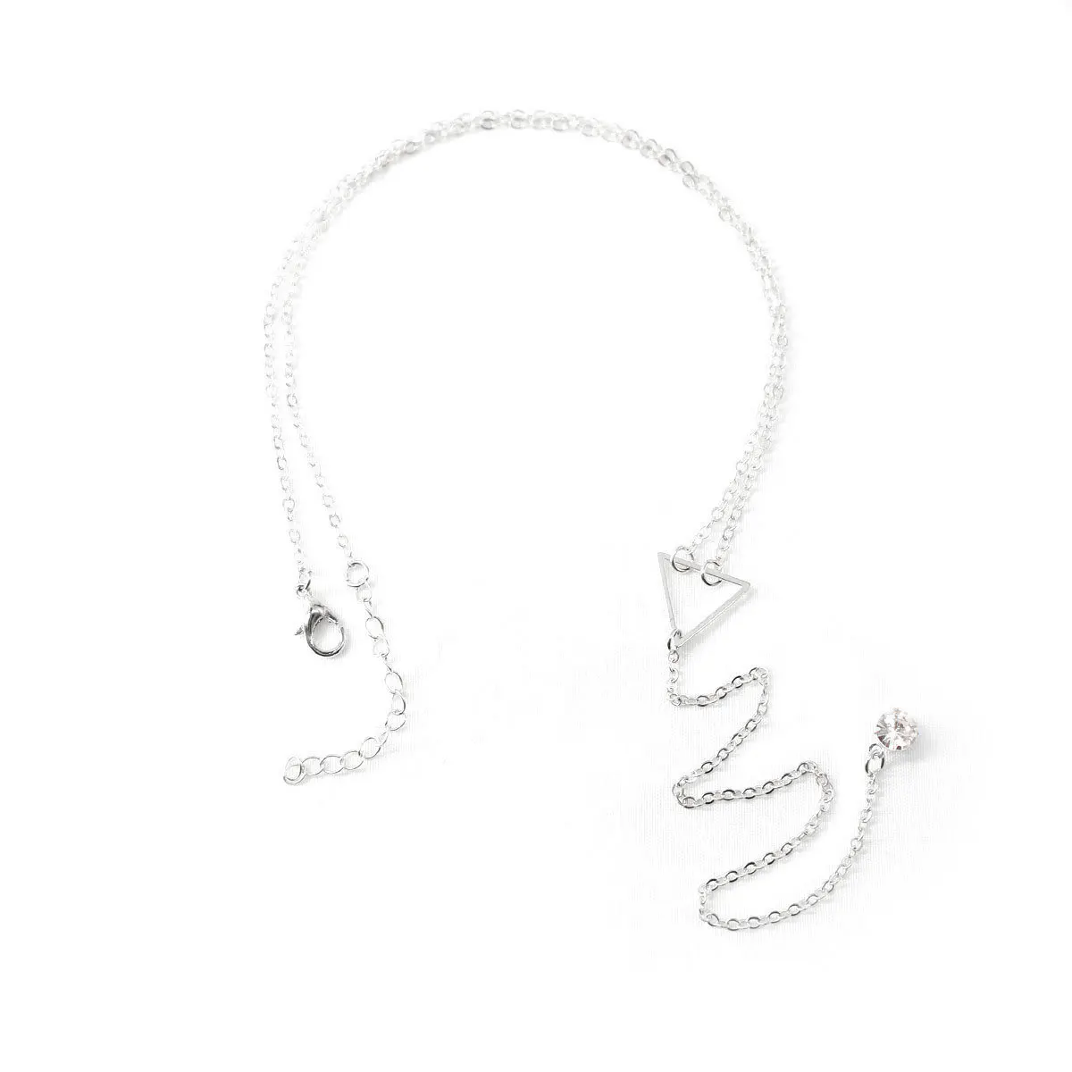 Новое модное длинное ожерелье цепочка с кулоном кристаллами золотистый