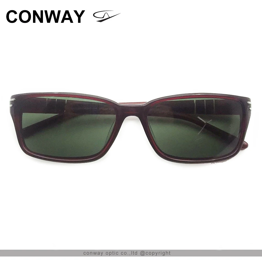 Модные солнцезащитные очки CONWAY для женщин тонкие с УФ защитой винная ацетатная