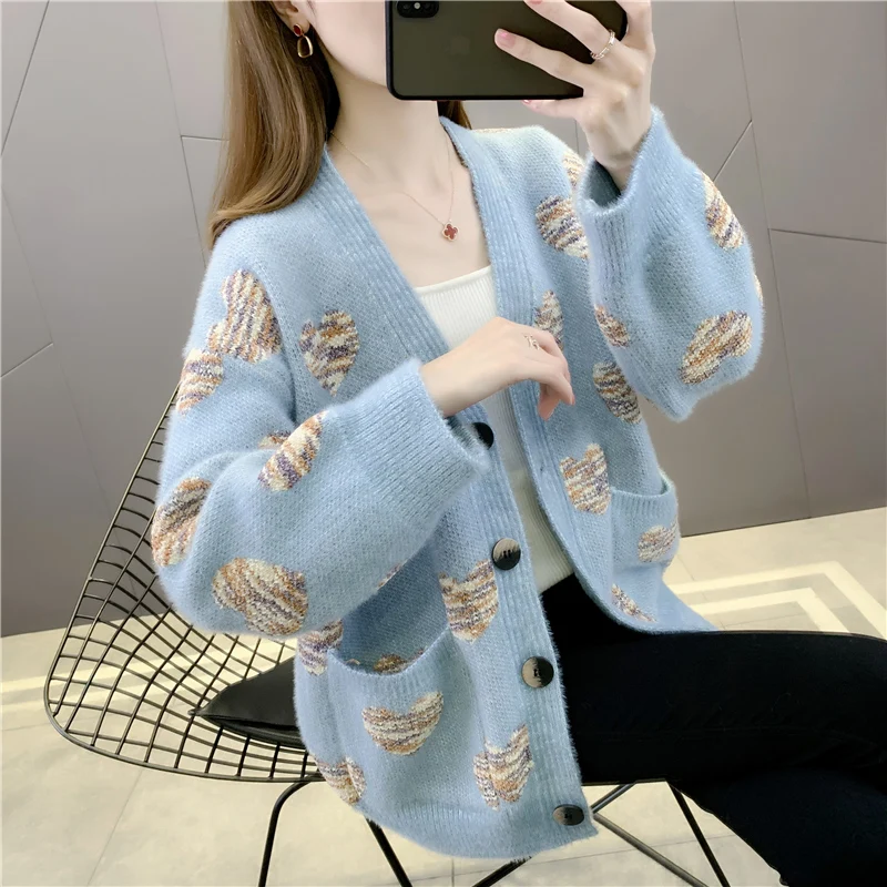 

Кардиган вязаный с имитацией норки, карманом [210414] 63