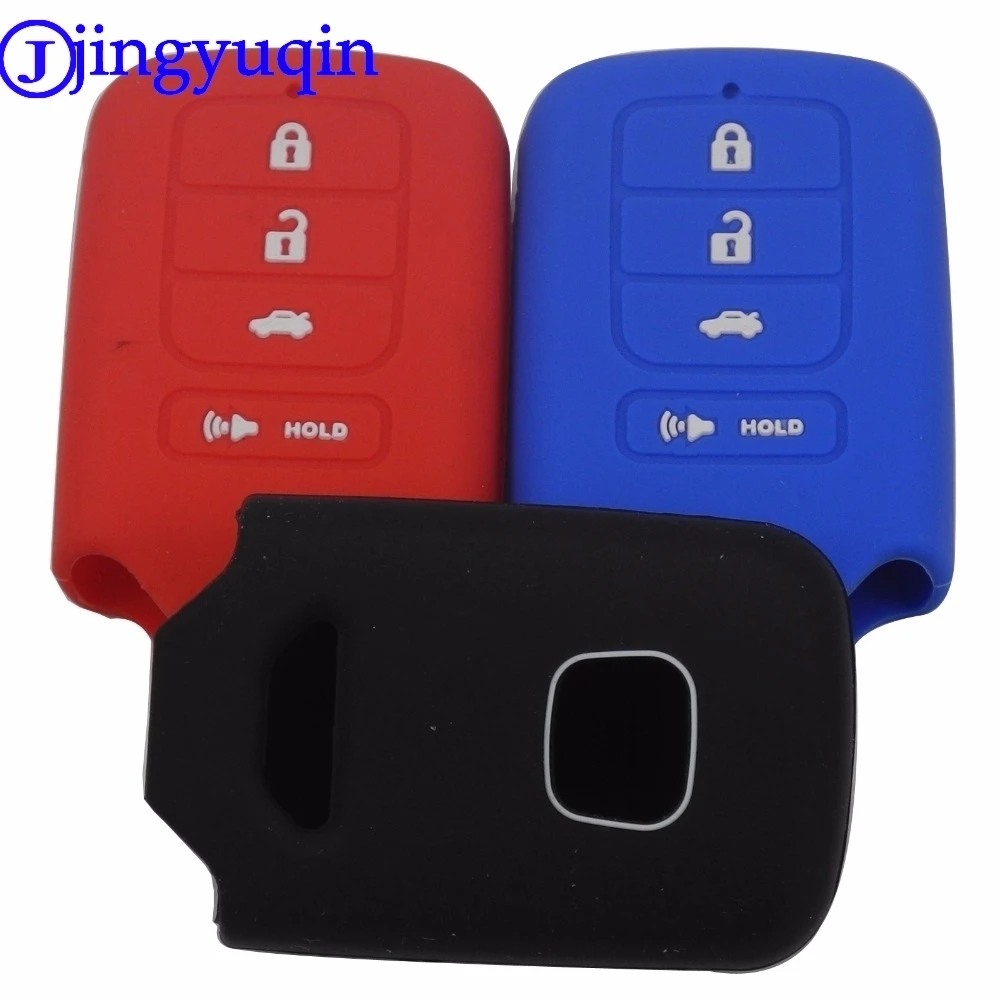 Jingyuqin 4 кнопки силиконовый чехол для брелка с ключом защитная кожа Honda Accord Civic Pilot CRV