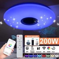 200w 40cm wifi modern led ceiling light app bluetooth music light home smart ceiling lamp support googlealexa remote control