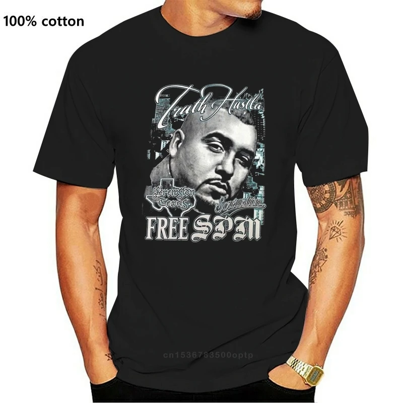 

Truth Hustla Free SPM Screwston Black Rap Shirt M XL 3XL SUC Piranha Records