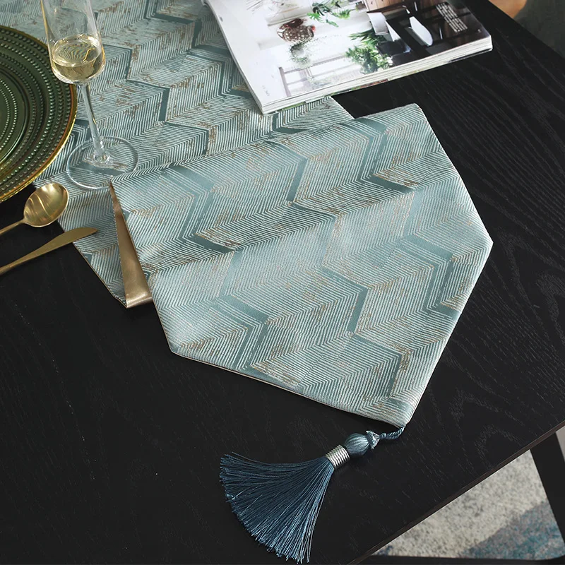 

High-precision Wave Chinese Tea Table Machine Woven Bed Cover Tea Table Table Flag Cloth with Towel Table Runner Luxury