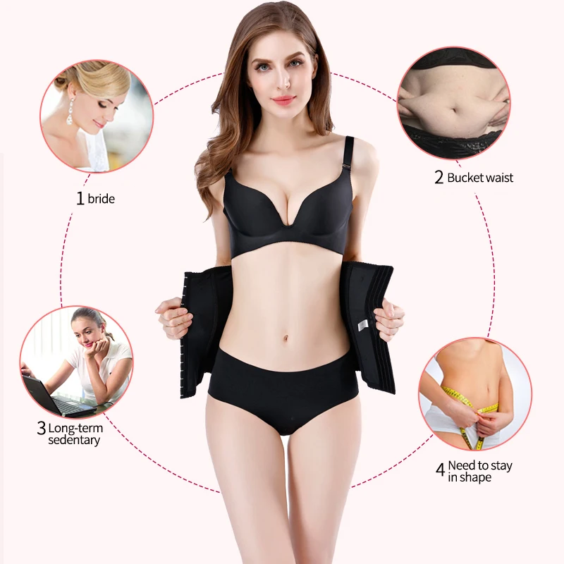 Женские Для Похудения Body Shaper регулируемый 3 ряды крючков талии тренер