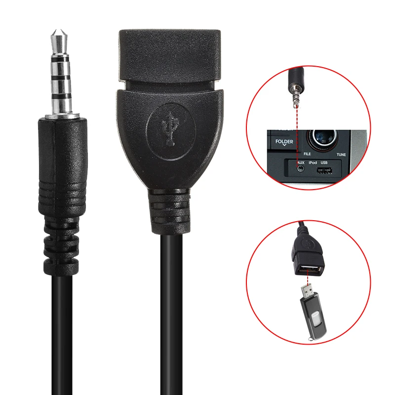 1 шт. 3 5 мм разъем штекер для USB 2 0 Женский адаптер Профессиональный USB2.0 аудио AUX OTG