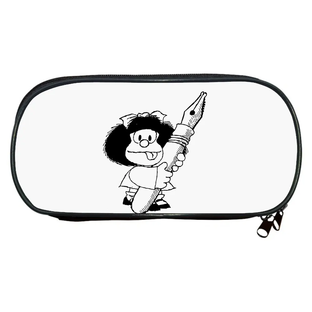 

Mafalda Pencil Case Large Capacity Children Pen Box Cartoon Pen Bag Kids Comics Pencil Box Boys Girls Teens Stationery Bag