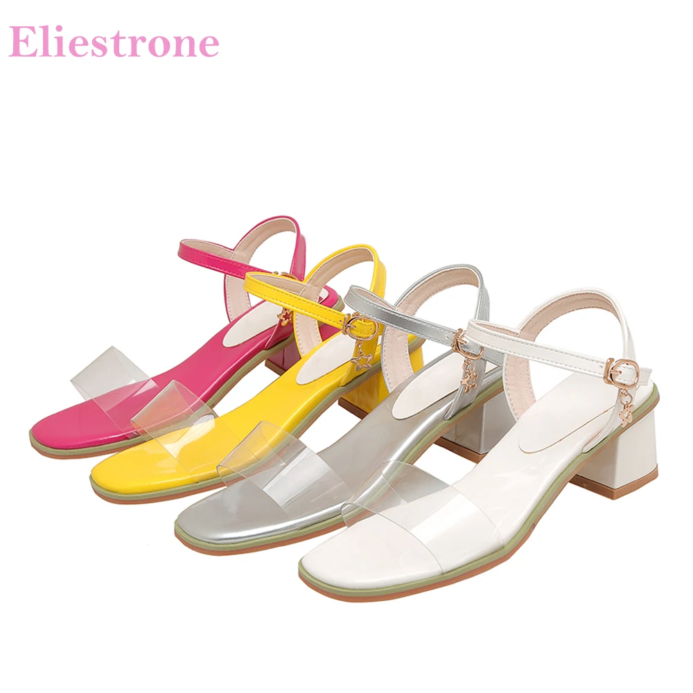 

Женские пляжные туфли на квадратном каблуке, розово-белые туфли с ремешком на пятке, большие размеры 3 10 31 45