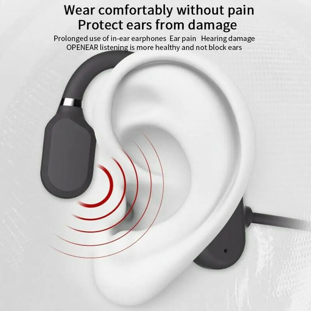 

Bone Conduction Headphones Bluetooth 5.0 Wireless Not Lightweight In-Ear Hook IPX6 Earphones Sport Waterproof Headset Ear G5Q1