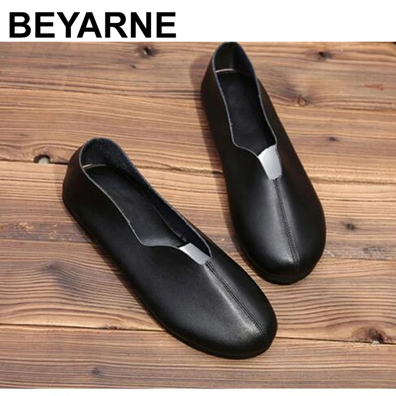 BEYARNEwomen/ г.; лоферы из натуральной кожи в стиле ретро; модные мягкие дышащие мокасины ручной работы; слипоны на плоской подошве; e863