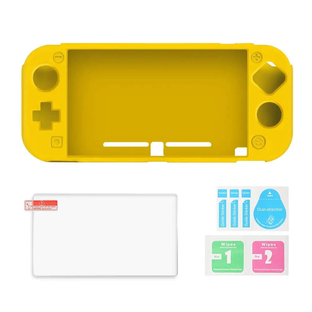 Силиконовый чехол Switch Lite 2019 для Nintendo Mini защитный с закаленным стеклом защиты
