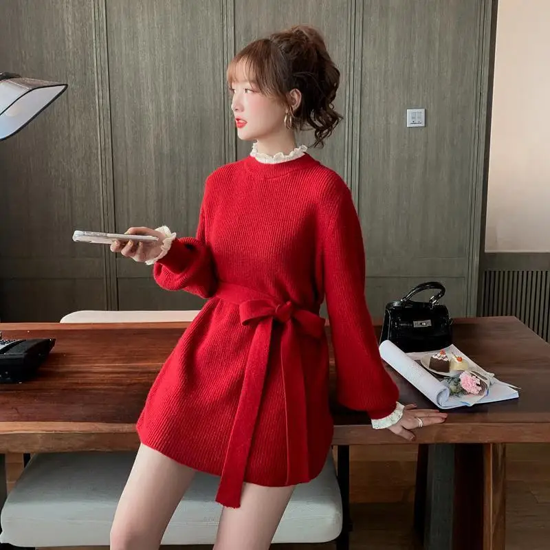 2021 Новое Пальто Поддельные два свободные иностранный стиль весна и осень красный