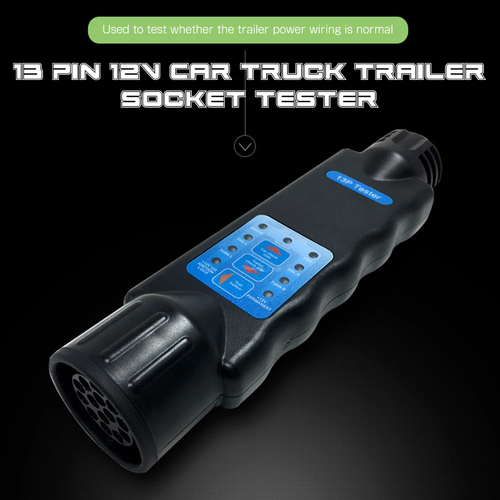 

13 Pin 12V Car Truck Trailer Socket Tester Wiring Circuit Light With 2 Adapter