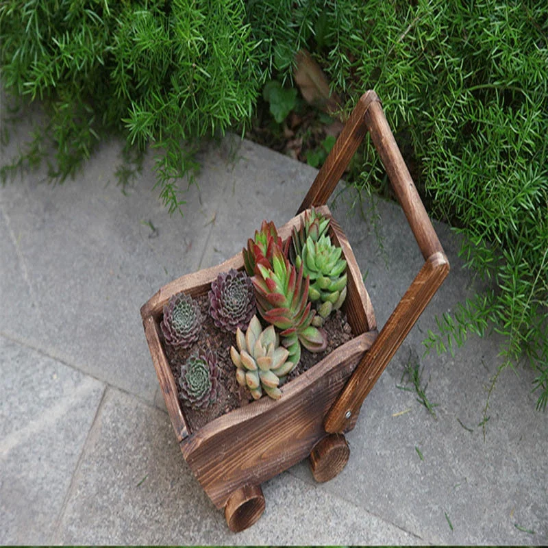 Креатив дерево цветочный горшок с мультяшным автомобилем для сада ящик