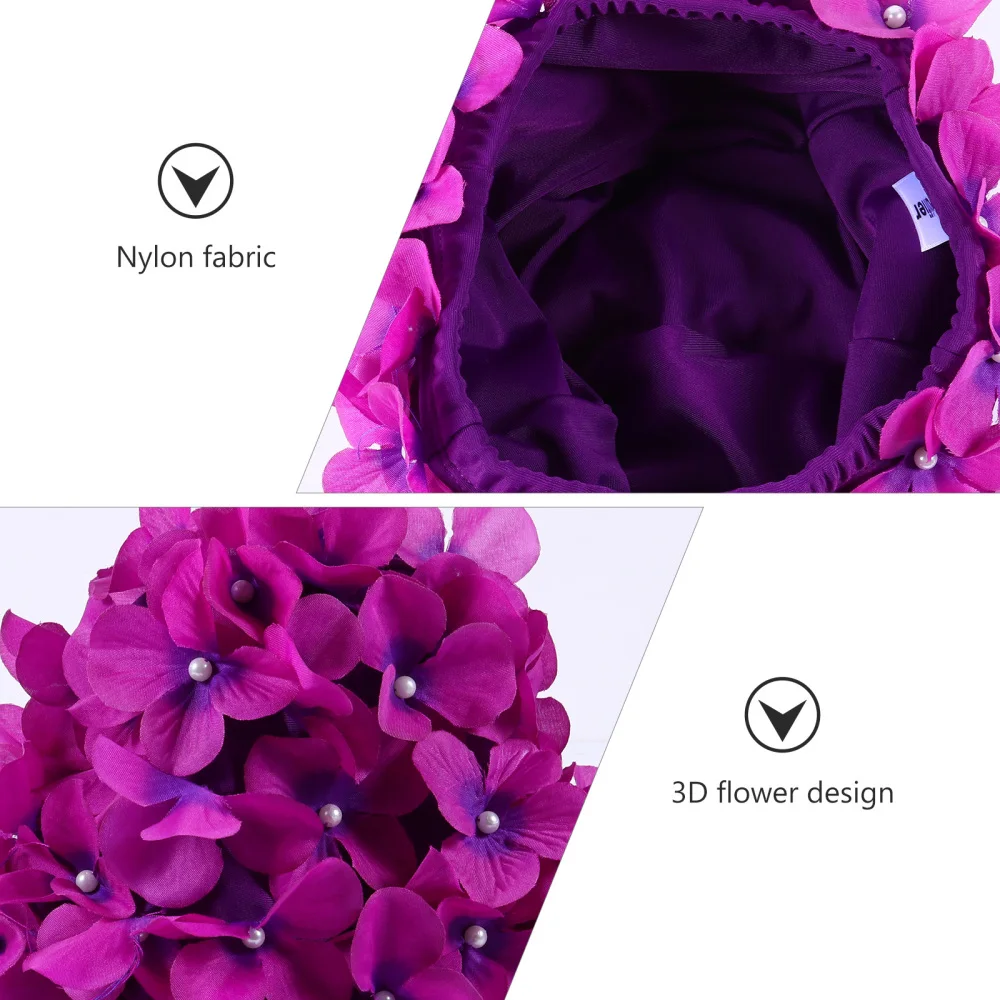 

1pc Hawaiian Petal Hair Care Cap Creative Flower Swimming Cap for Girl