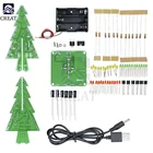 Набор для самостоятельной сборки с рождественской елкой, профессиональный светодиодный модуль сделай сам с красной, светодиодный ой вспышкой, электронная плата с чехлом для аккумулятора