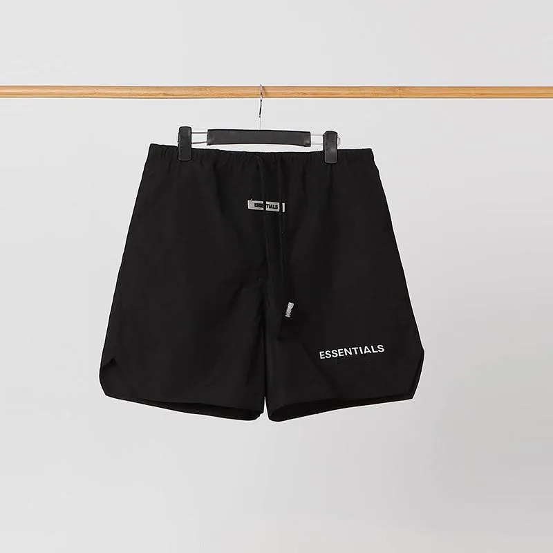 

New men's essential logo sewing men's shorts laser 3 M reflective laser FOG dry hip-hop street casual beach shorts