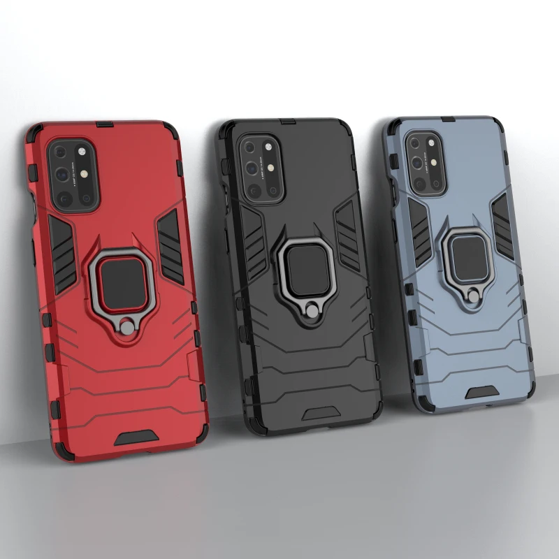 

Rugged Armor Phone Case For Oneplus 7 8 8T 6T 7T 9 Pro N100 Nord N10 5G Shockproof Military Metal Stand PC Back Protective Cover