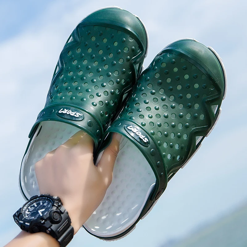 Кроксы для сада и пляжа легкие сандалии без застежки повседневные классические с