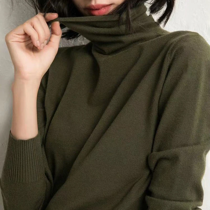 TWOTWINSTYLE Korean Casual Sweater Female Turtleneck Long Sleeve Solid Knitted Sweaters For Women 2020 Autumn Fashion Clothing | Женская