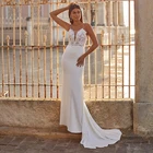 Свадебное платье с юбкой-годе LORIE, сексуальное кружевное женское платье с V-образным вырезом и открытой спиной, мягкие атласные свадебные платья 2022