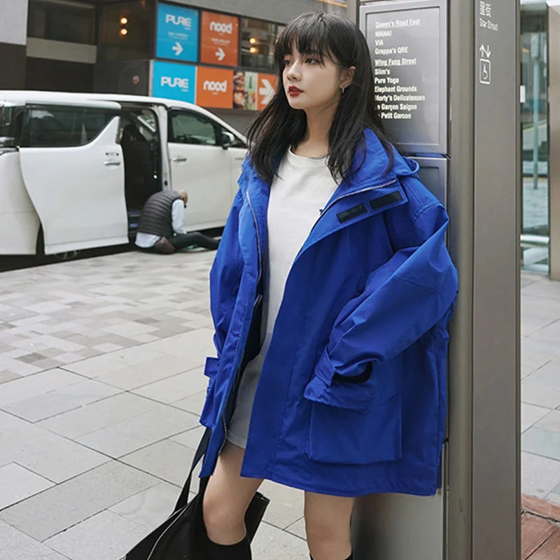 Цвет хаки ветровка Осеннее винтажное Женское пальто Тренч Женская парка куртка