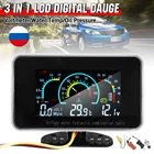 Автомобильный цифровой вольтметр 12-24 в 3 в 1 с ЖК-дисплеем, измеритель давления масла и воды, датчик давления масла 18 NPT M10