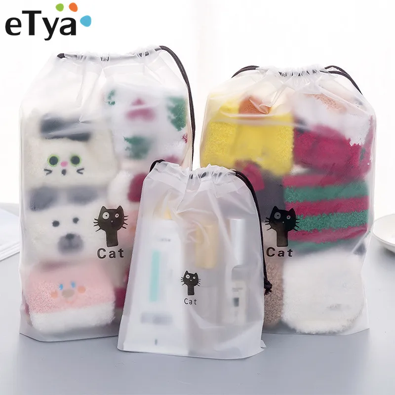 ETya, женская косметичка для путешествий, ПВХ, прозрачный шнурок, косметичка, сумка для макияжа, сумка для путешествий, туалетных принадлежностей, моющаяся ткань, обувь, органайзер, набор