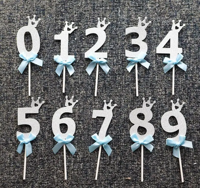 

Birthday Cake Insert Brand Card Cake Decorating Supplies DIY Paper Love Crown Flag Anniversary Cake Decoration with Bow