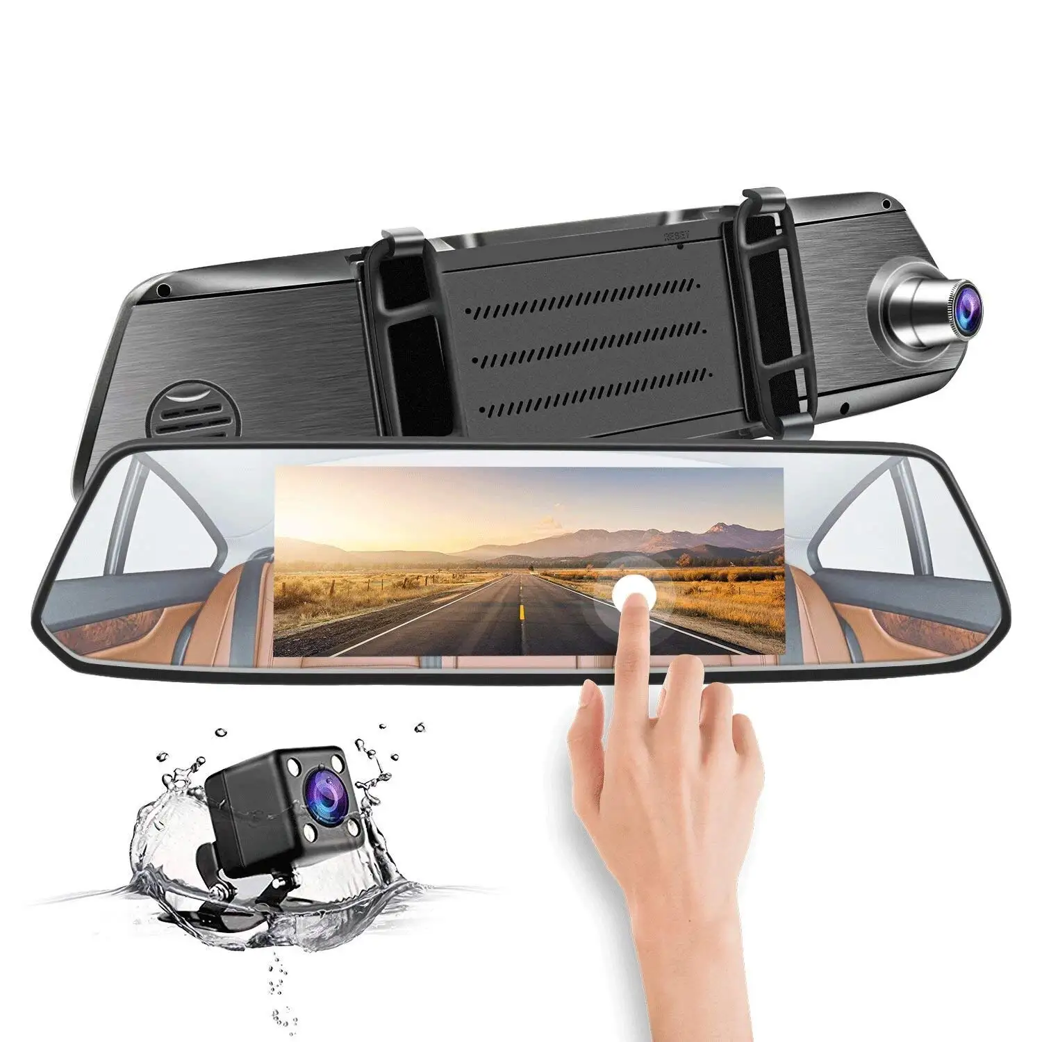 

7 in Touch Screen Car Driving Recorder Rearview Mirror Car DVR 170 Degree Night Vision Parking Camera Car Black Box