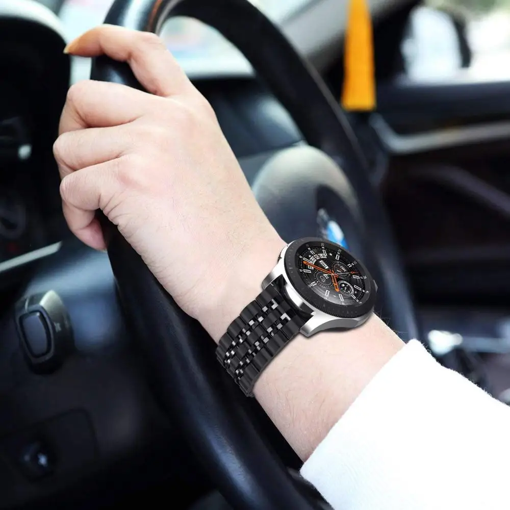 Ремешок из нержавеющей стали для часов huawei GT 2 samsung Galaxy watch 46 мм ремешок gear S3 Frontier band