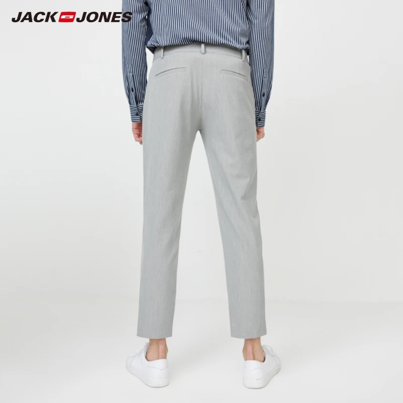 Мужские повседневные облегающие клетчатые укороченные брюки JackJones новинка 220114542