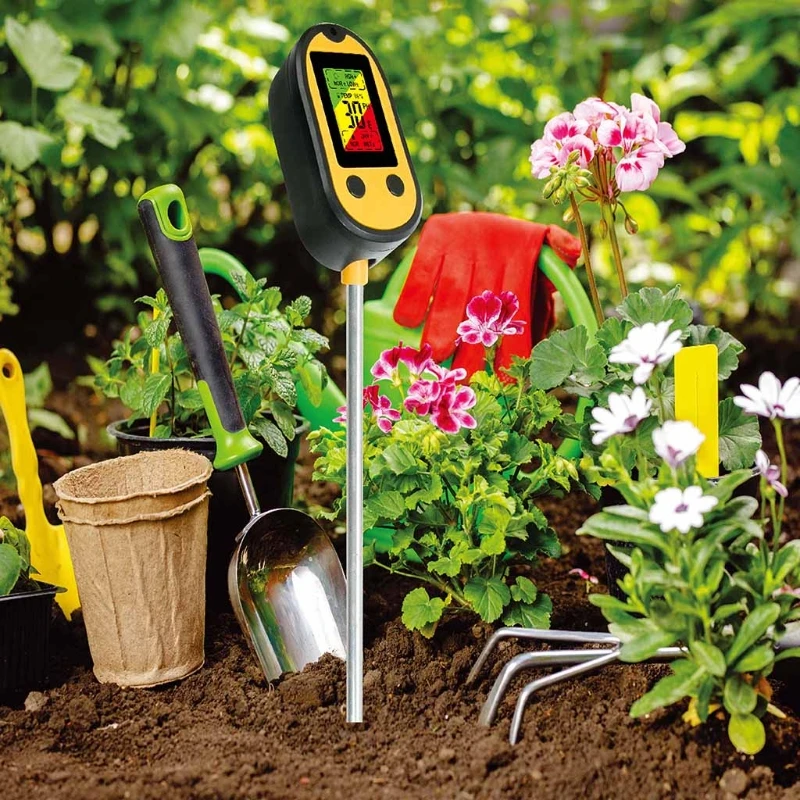 

B2RF 6 in 1 Soil PH Meter Sunlight PH Tester Garden Flowers Soil Moisture Sensor Meter Plants Acidity Humidity PH Monitor