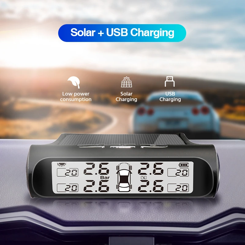 E ACE TPMS солнечная энергия автомобильный контроль давления в шинах сигнализация