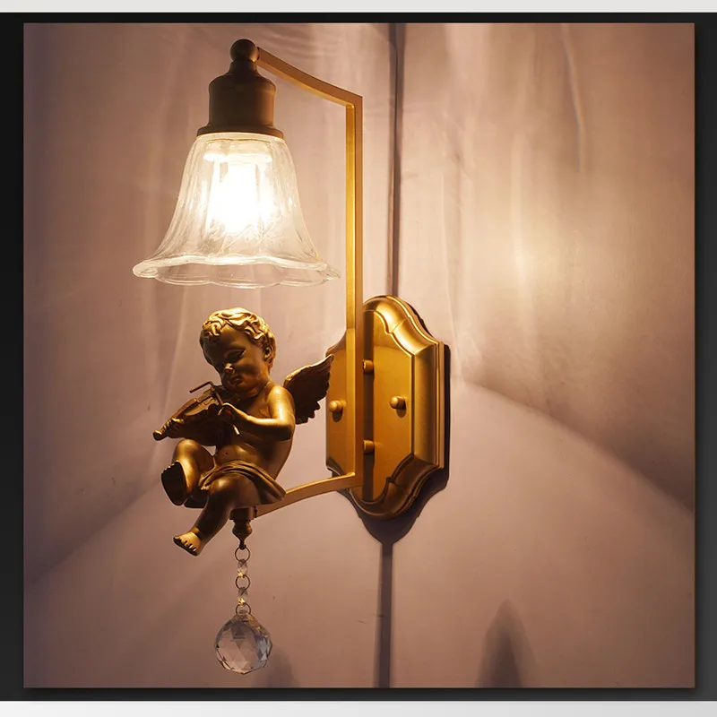 Креативный настенный светильник в скандинавском стиле с ангелом/скрипкой лампа