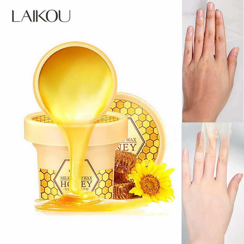 

Honey Hand Wax Milk Cream Paraffin Hand Mask Whitening Nourish Moisturizing Remove Dead Skin Peeling Exfoliating Hand Care 120g