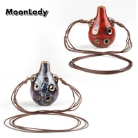 2 colors ocarina 6 hole kiln change small ocarina alto c tone beginner ocarina tourist souvenir teaching toys ceramic pendant