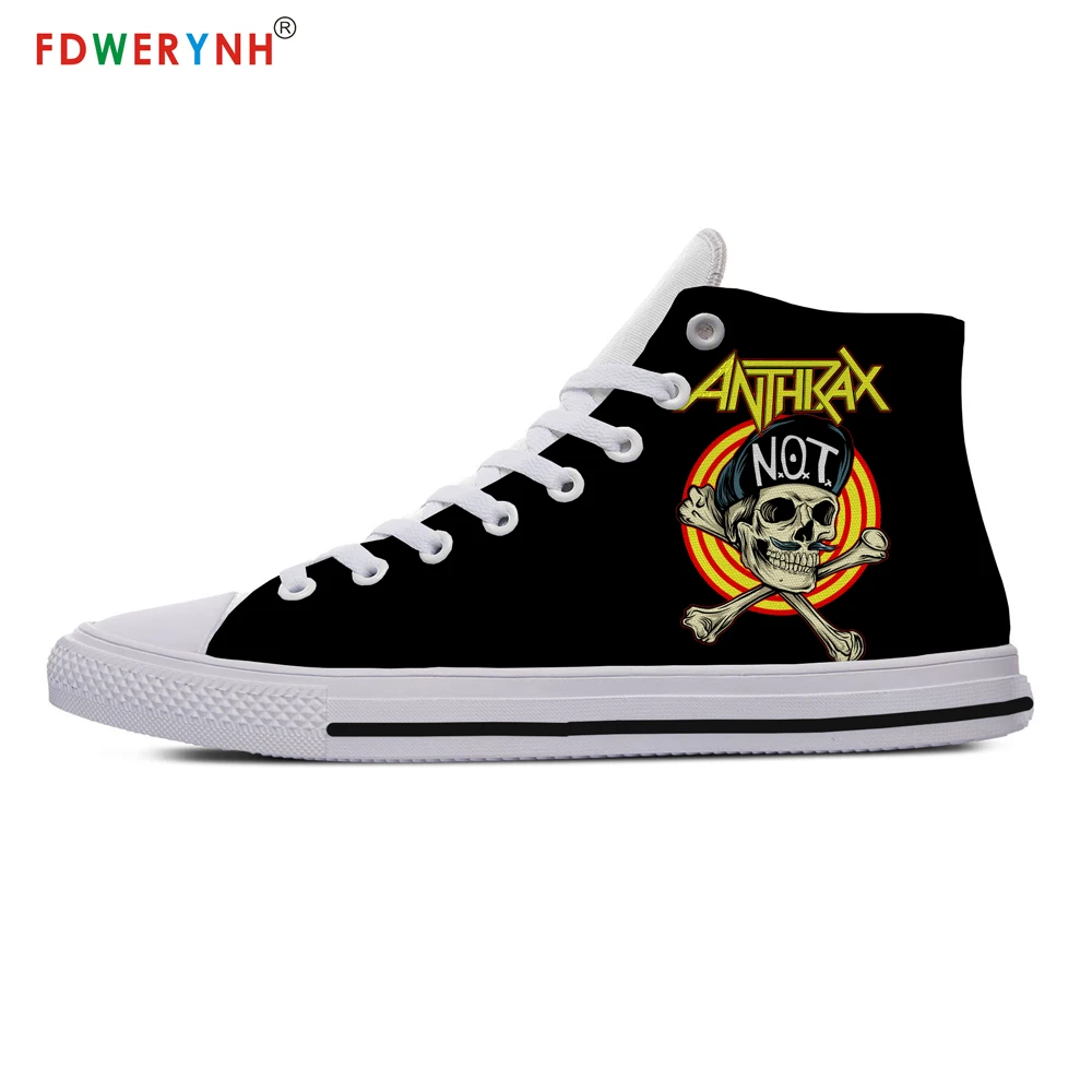 

Men Walking Shoes White Anthrax Street Customized Printed High-top Canvas Shoes Breathable Casual Lace-up Shoes
