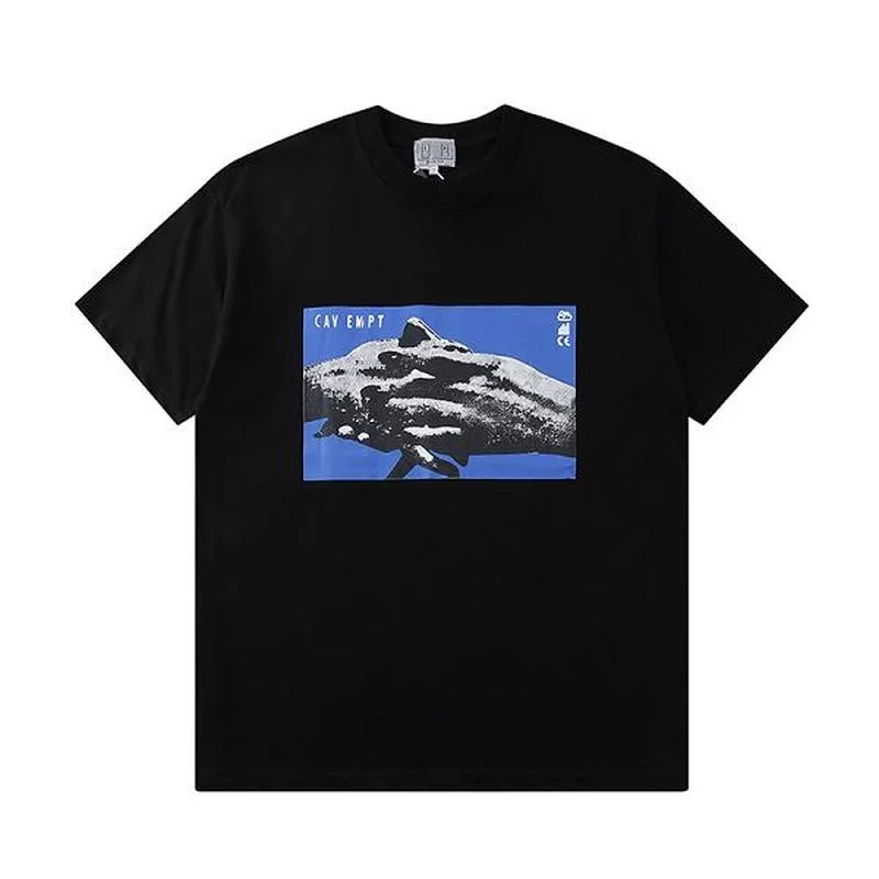 

21SS футболка с ручным принтом Cavempt, одежда для тренажерного зала, летняя одежда Cavempt, топы, футболки, оптовая продажа одежды, одежда в стиле хип...
